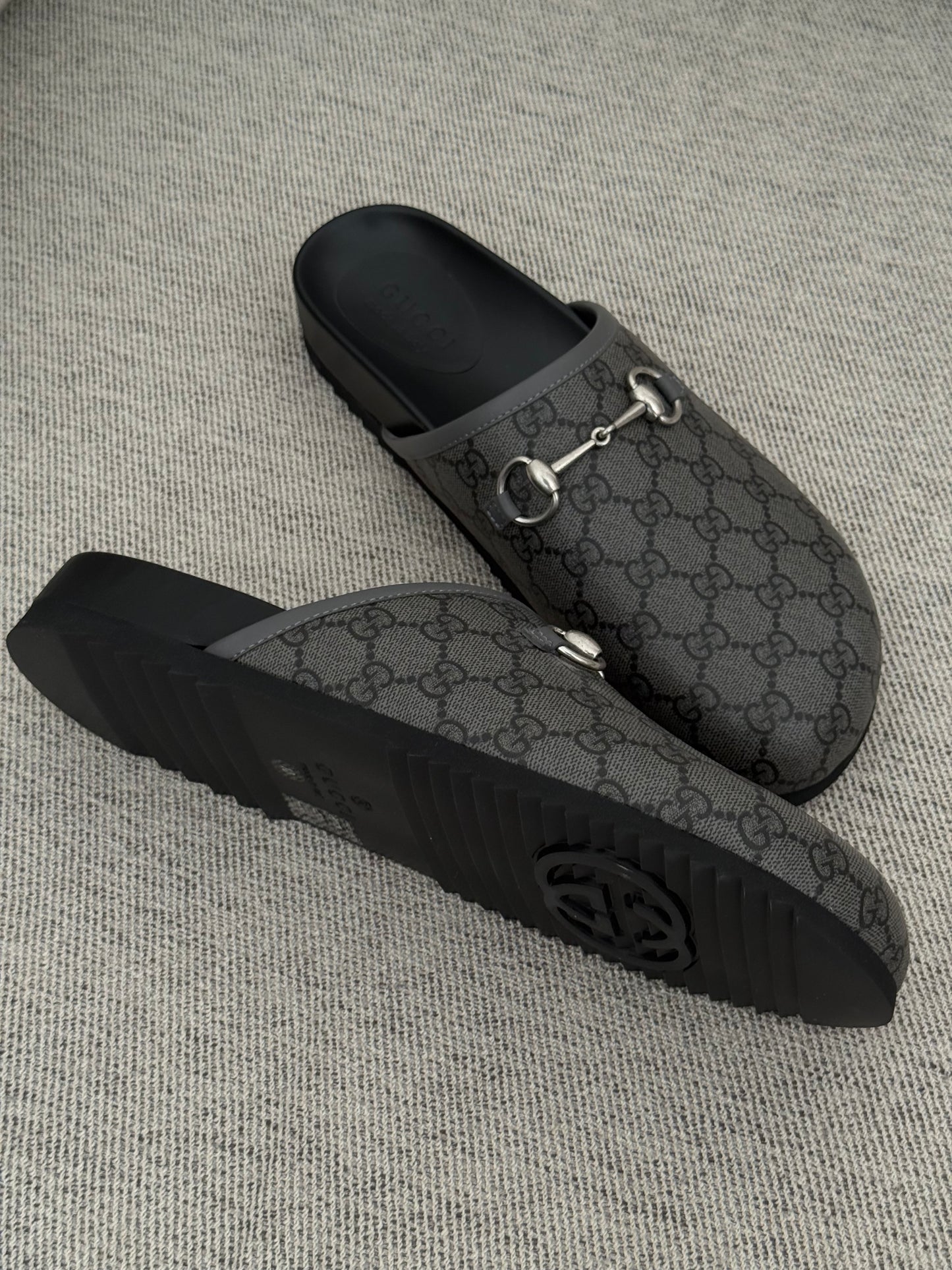 Gucci GG Horsebite Slider Mules- UK 10 Brand New