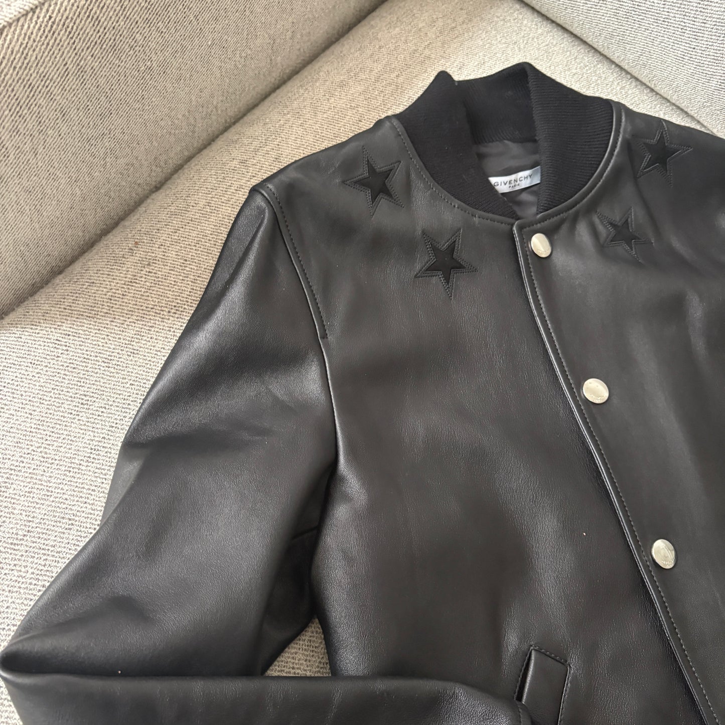 Givenchy Black Leather Jacket – UK46