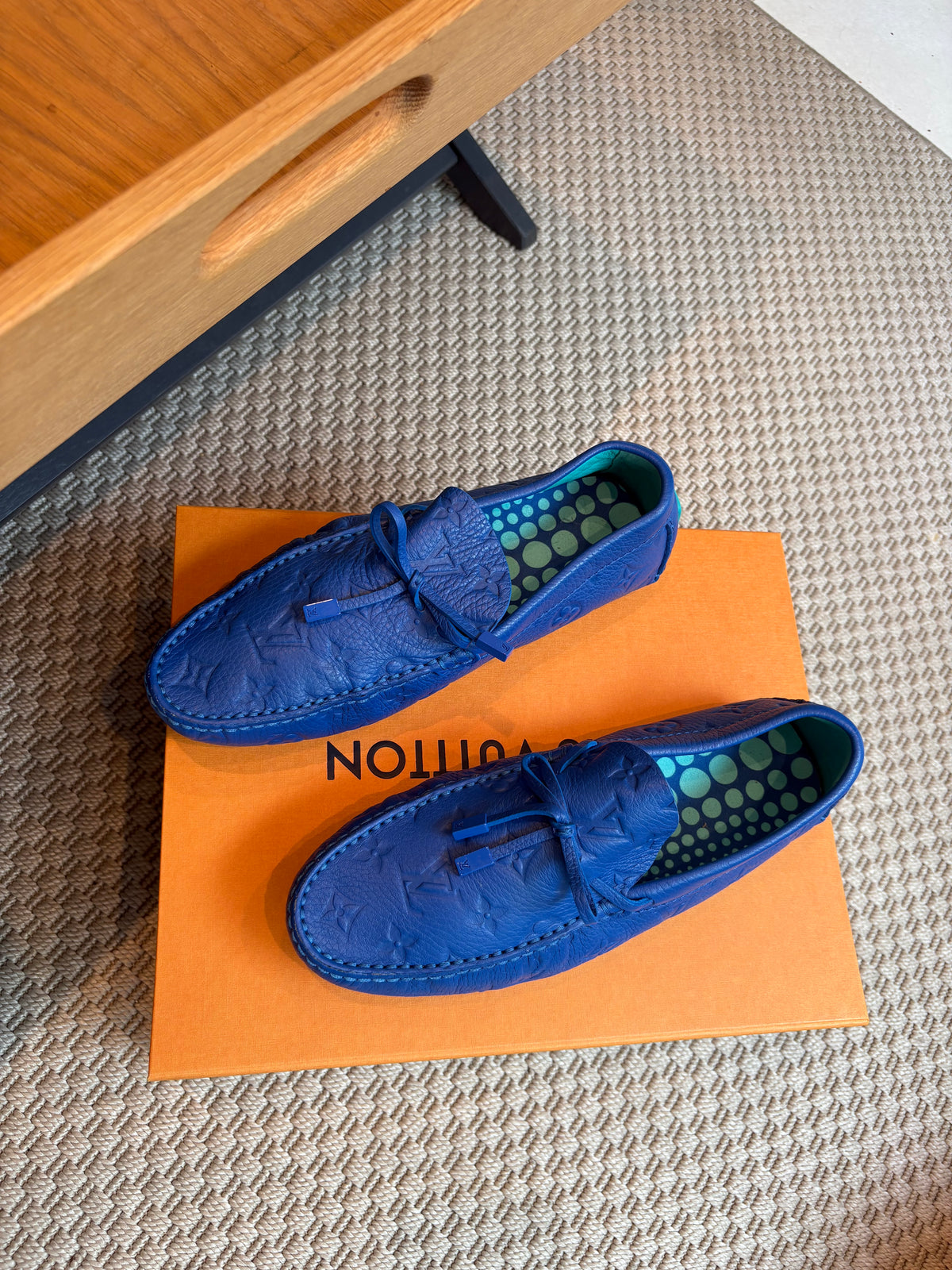 Louis Vuitton Blue Monogram Loafer Shoes – UK 7.5