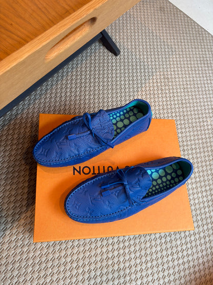 Louis Vuitton Blue Monogram Loafer Shoes – UK 7.5