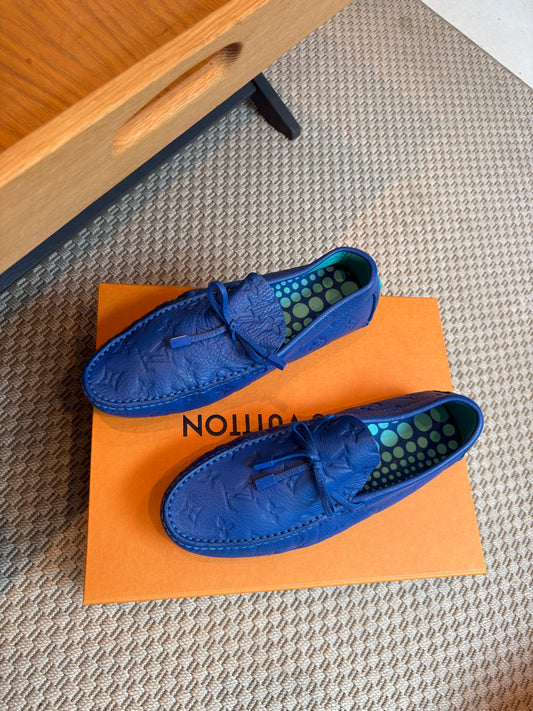 Louis Vuitton Blue Monogram Loafer Shoes – UK 7.5
