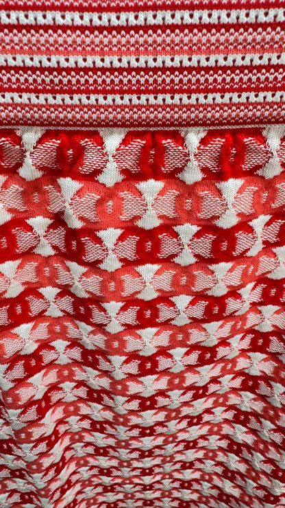 Chanel CC Logo Red Jacquard Skirt - New In Tags FR40 S/M