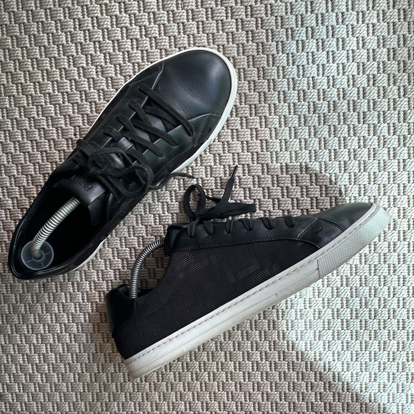 Fendi Black FF Insert Trainers – UK 8