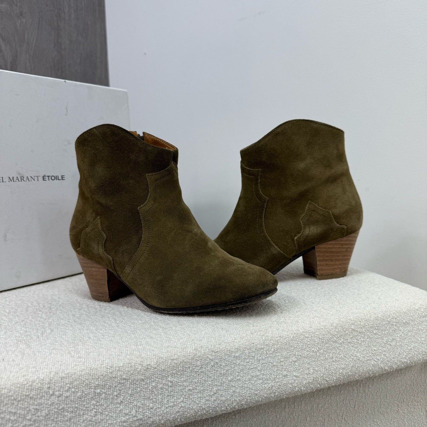 Isabel Marant Velvet Boots Brown Cowboy Boots - UK 2