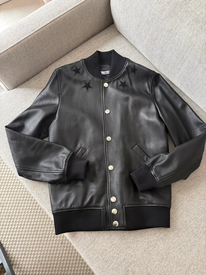 Givenchy Black Leather Jacket – UK46