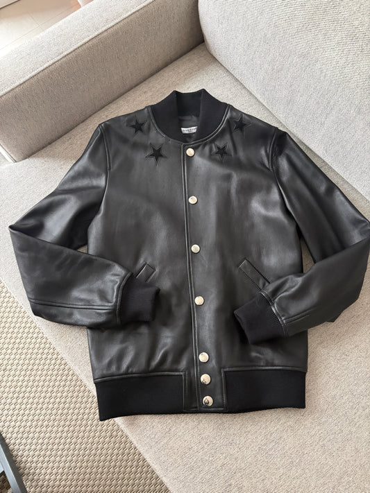 Givenchy Black Leather Jacket – 46 / Small