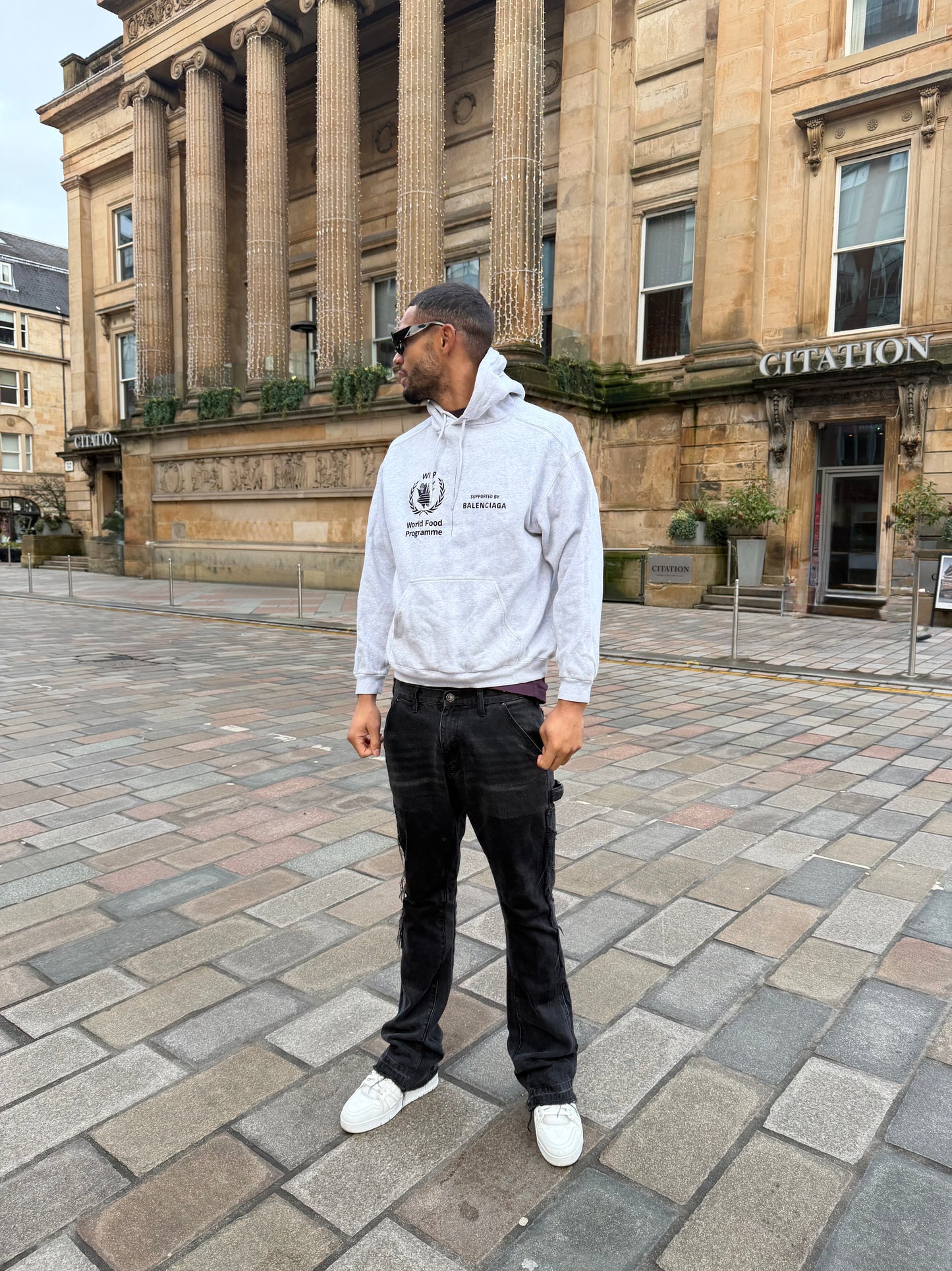 Balenciaga Grey WFP Political Hoodie – Medium