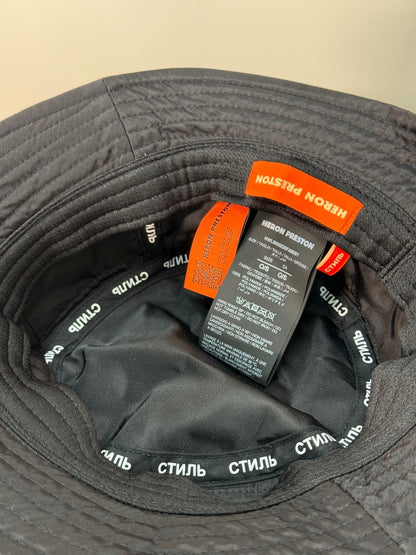 Heron Preston Black Orange Bucket Hat - One Size