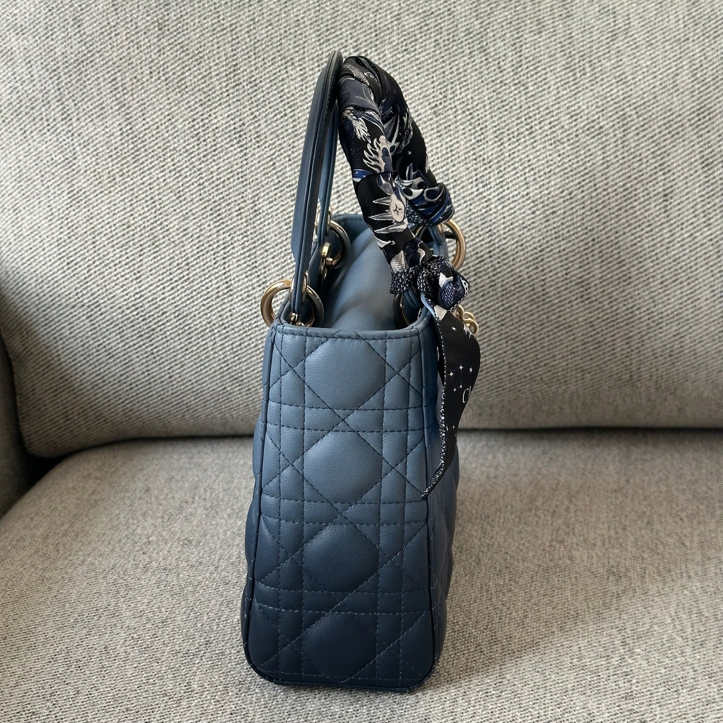 Christian Dior Small Dior My ABC Lady Dior Ombré Blu - In Box Inc Silk Twill And Long Strap