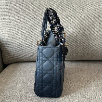 Christian Dior Small Dior My ABC Lady Dior Ombré Blu - In Box Inc Silk Twill And Long Strap