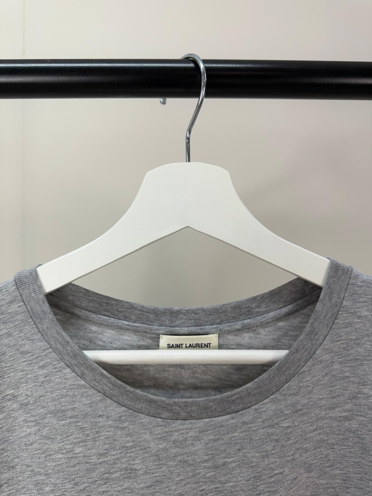 Saint Laurent Grey Logo T-Shirt - Small