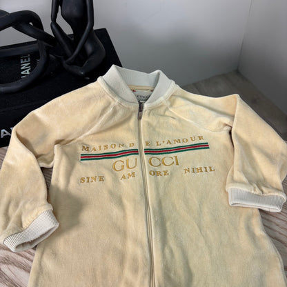 Kids Gucci Cream Baby Grow – 9-12 Months