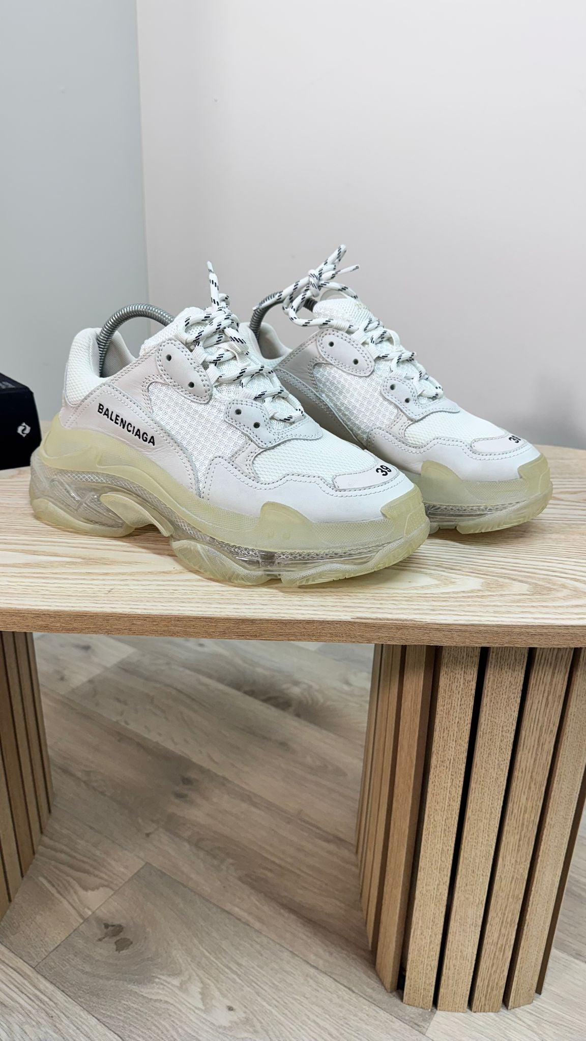Balenciaga White Clear Triple S Trainers - EU39/UK 6