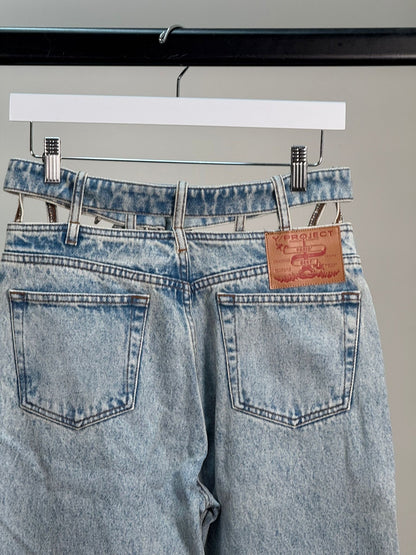 Y/Project Ice Blue Buckle Straight Leg Jeans - Brand New In Tags 27"