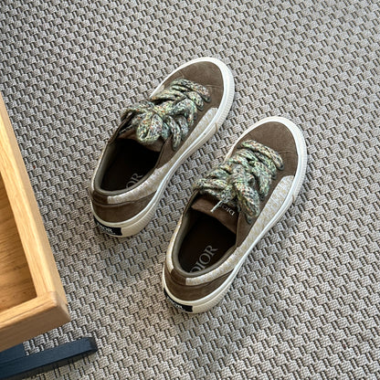 Dior B33 Khaki Oblique Suede Trainers – UK 8