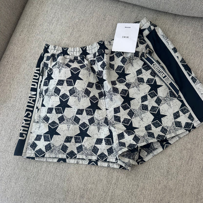 Christian Dior Oblique Star Print Shorts White Navy – IT 36 / UK 8. Brand New