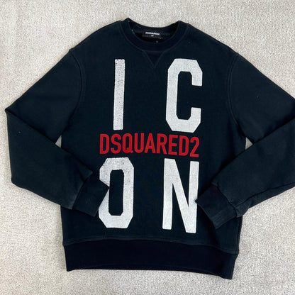 Kids Dsquared2 dsqd2 black and red crew neck jumper - Age 12