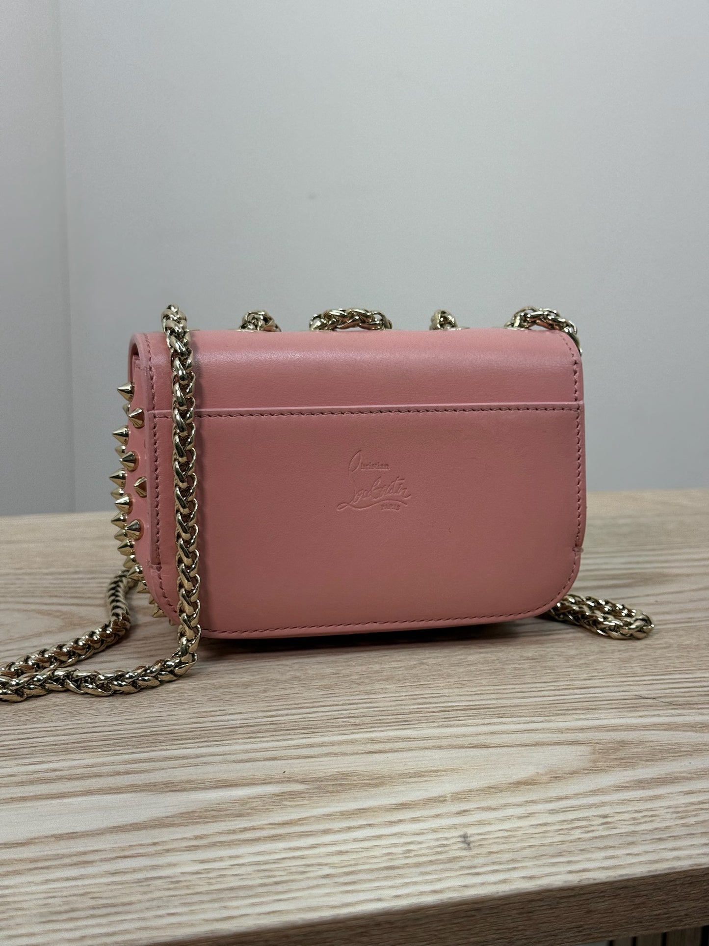 Chrisitan Louboutin Pink Leather Spiked Sweet Charity Bag - One Size