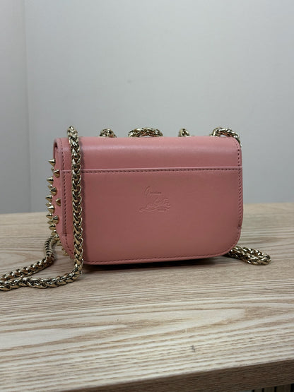 Chrisitan Louboutin Pink Leather Spiked Sweet Charity Bag - One Size
