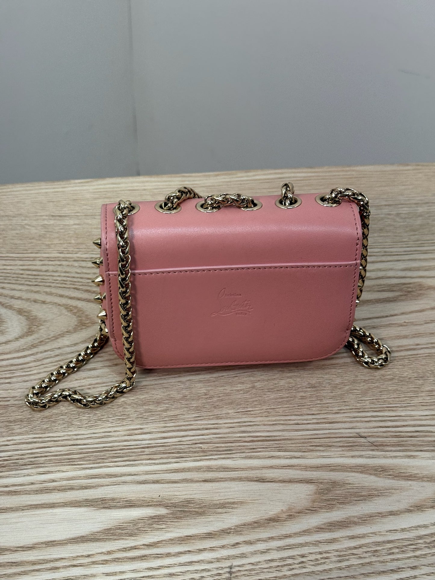 Chrisitan Louboutin Pink Leather Spiked Sweet Charity Bag - One Size