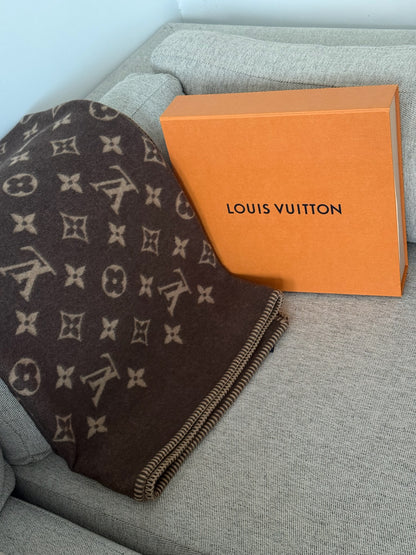 Louis Vuitton Neo Monogram Cashmere Blanket- Brand New In Box