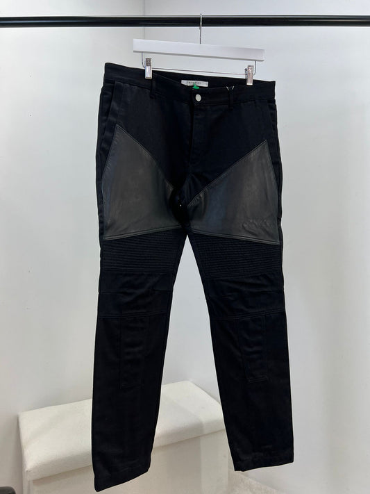 Givenchy Black Panel Biker Leather Styled Jeans  JL4 - Label 36