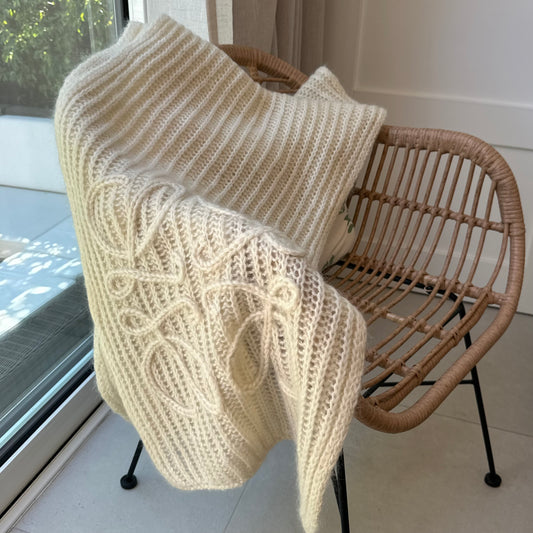 Loewe Cream Mohair Anagram Scarf