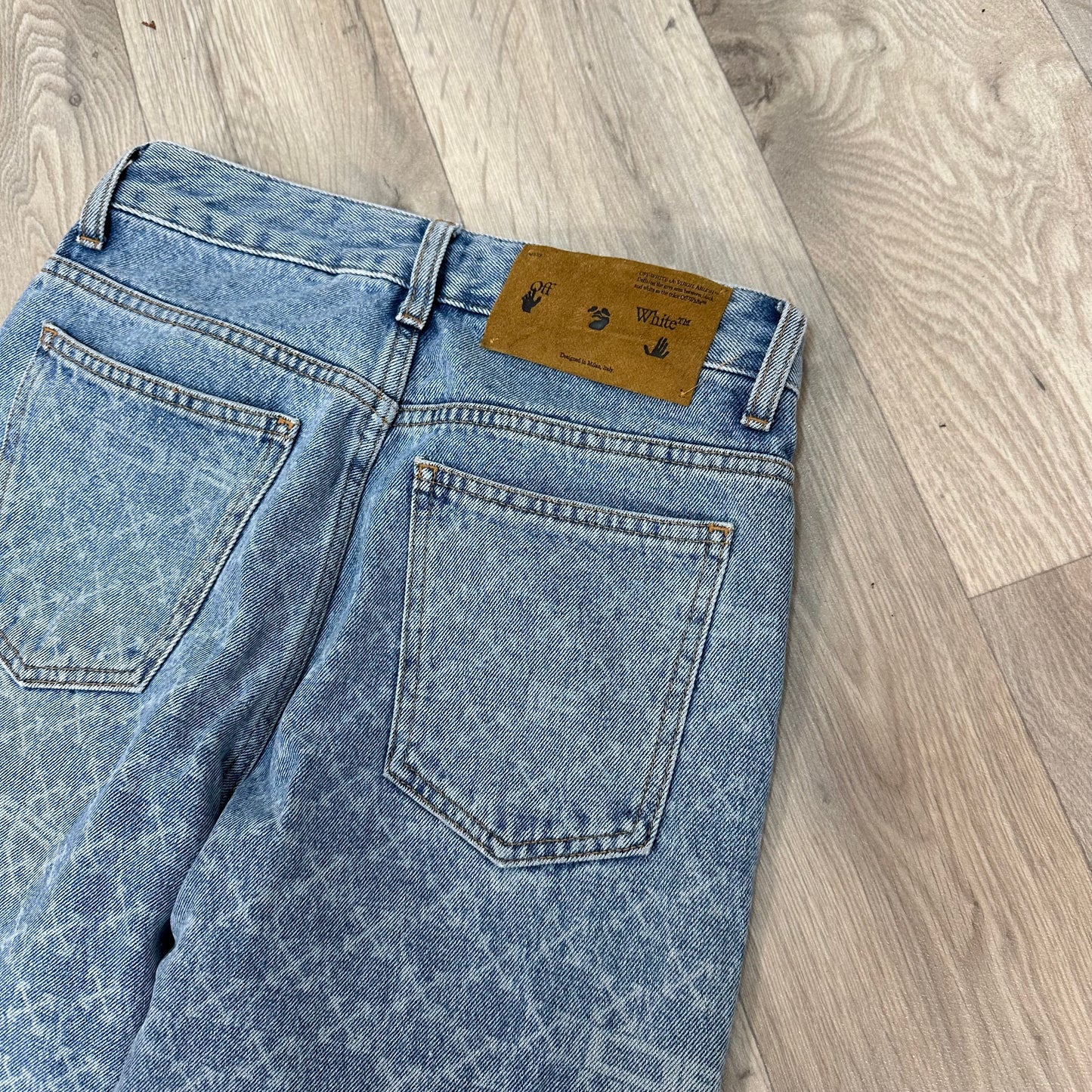 Off-White Denim Monogram Straight Jeans – W27