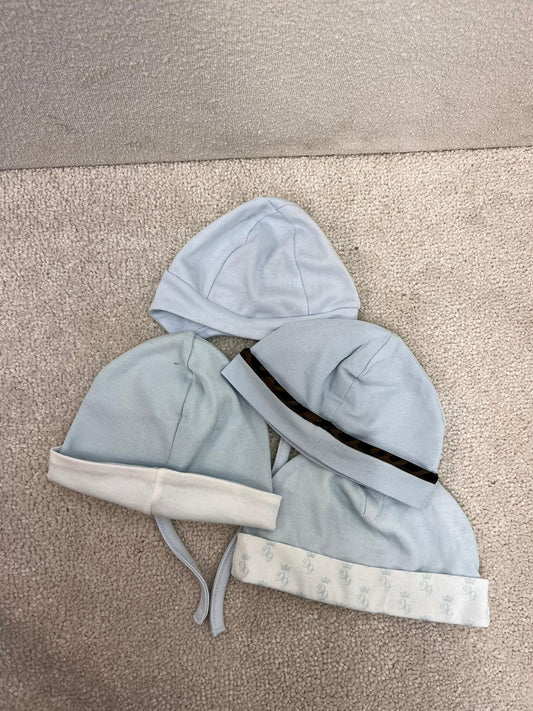 Kids Fendi Baby blue Black Logo Hat (3M)