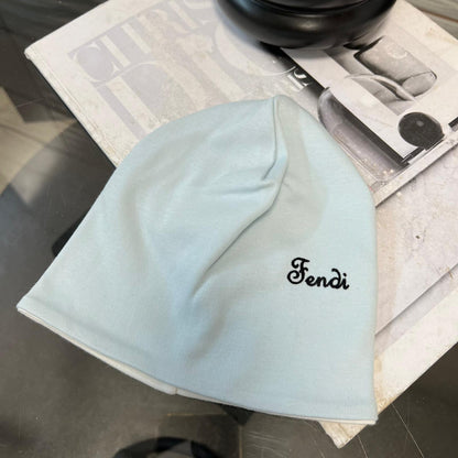 Kids Fendi Baby blue Black Logo Hat (3M)