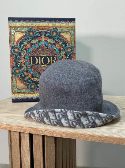Dior Grey Wool Bucket Hat - Size 58