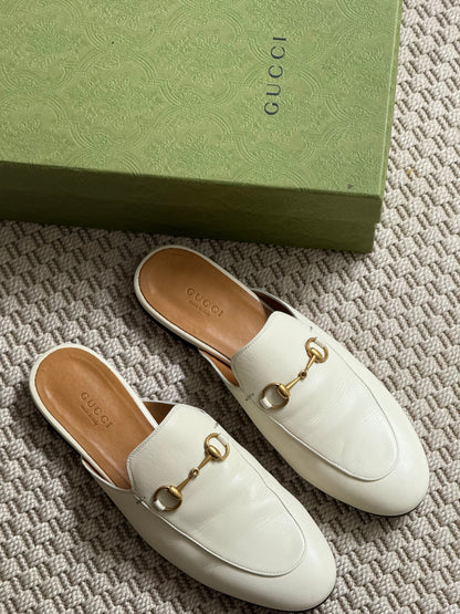 Gucci Cream Princetown Slider -UK 5.5