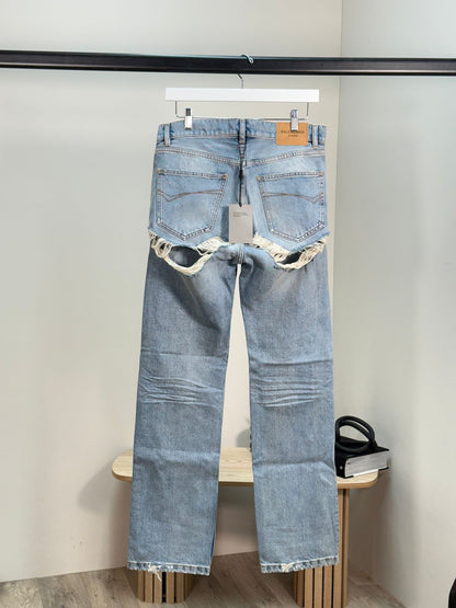 Balenciaga Unisex Blue Distressed Jeans - Brand New In Tags 27