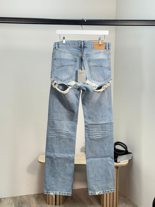 Balenciaga Unisex Blue Distressed Jeans - Brand New In Tags 27