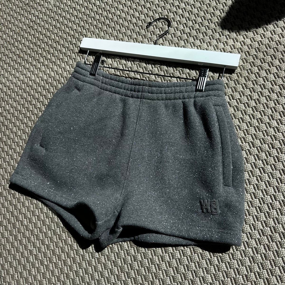 Alexander Wang Glittered Cotton-Blend Fleece Shorts - Small