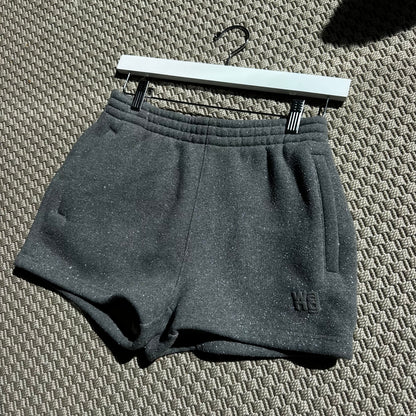Alexander Wang Glittered Cotton-Blend Fleece Shorts - Small