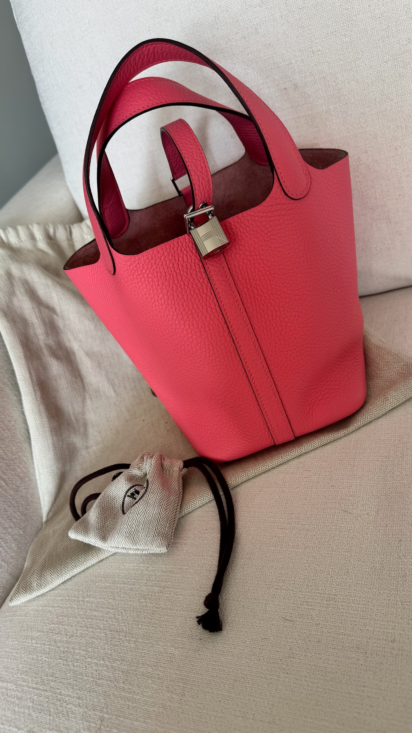 Hermès Pink Clements Picotin lock bag