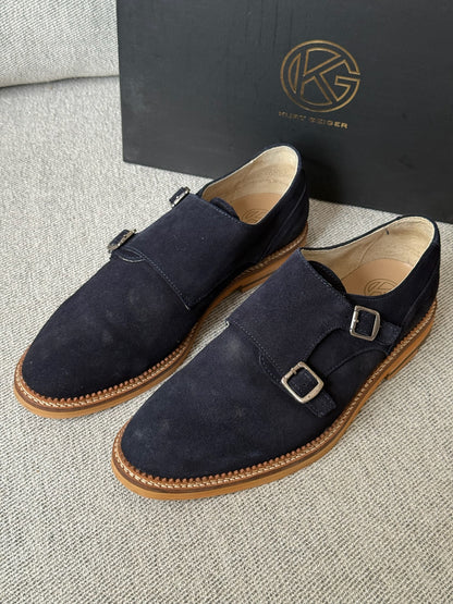 Kurt Geiger Blue Suade Buckle Boat Shoes - 42