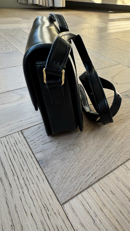 Celine Black Teen Triomphe Bag Black Calfskin