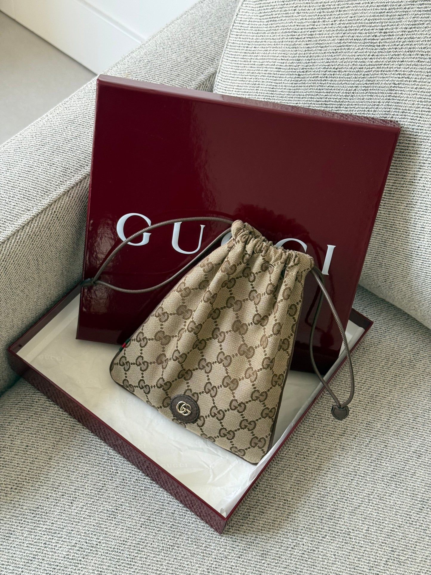 Gucci Beige & brown Minuet pouch charm