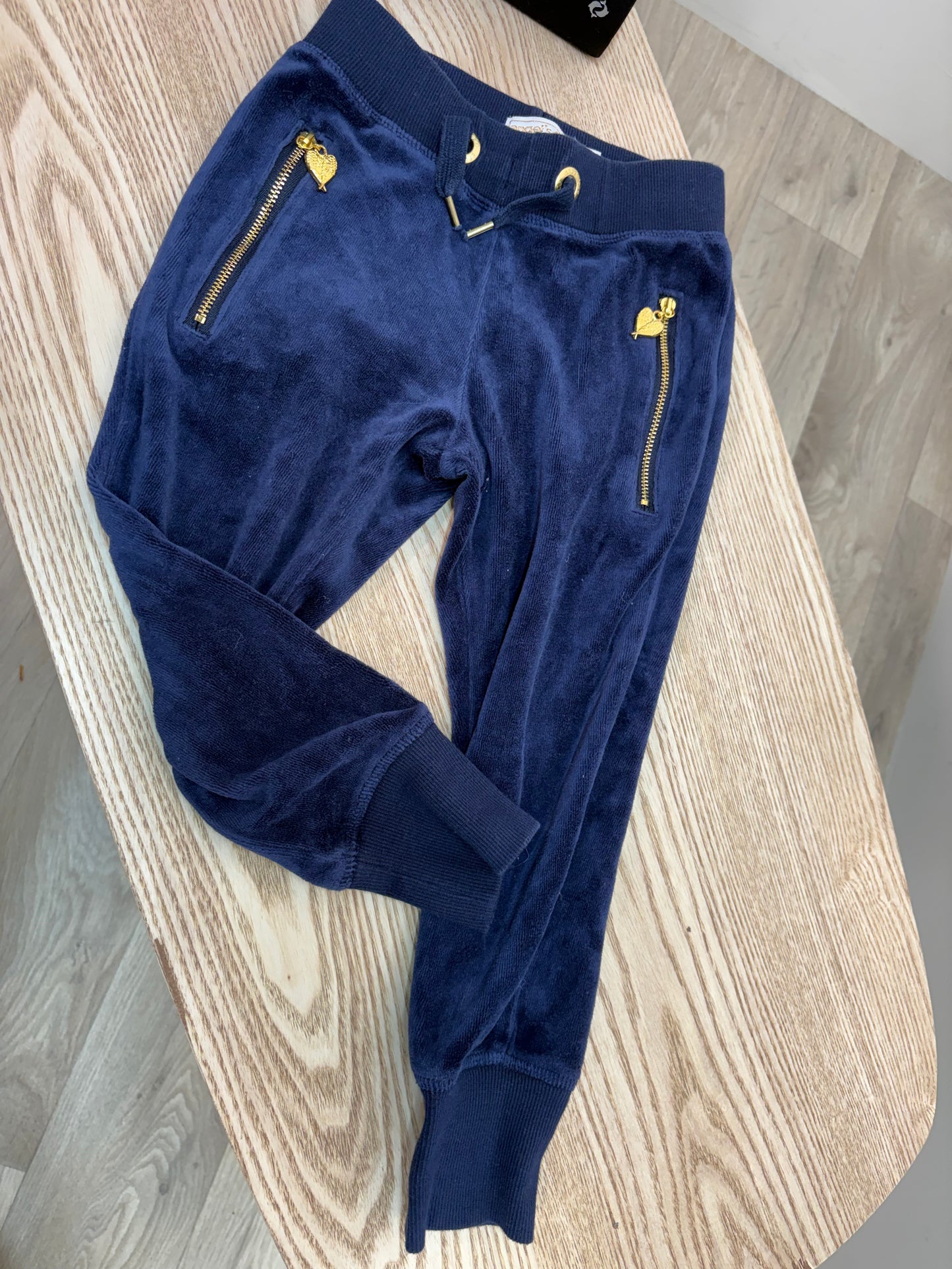 Kids Angel Face Navy Gold Hardware Fur Hood Tracksuit – Age 3-4 Years