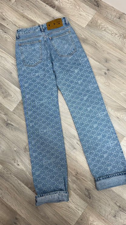 Off-White Denim Monogram Straight Jeans – W27