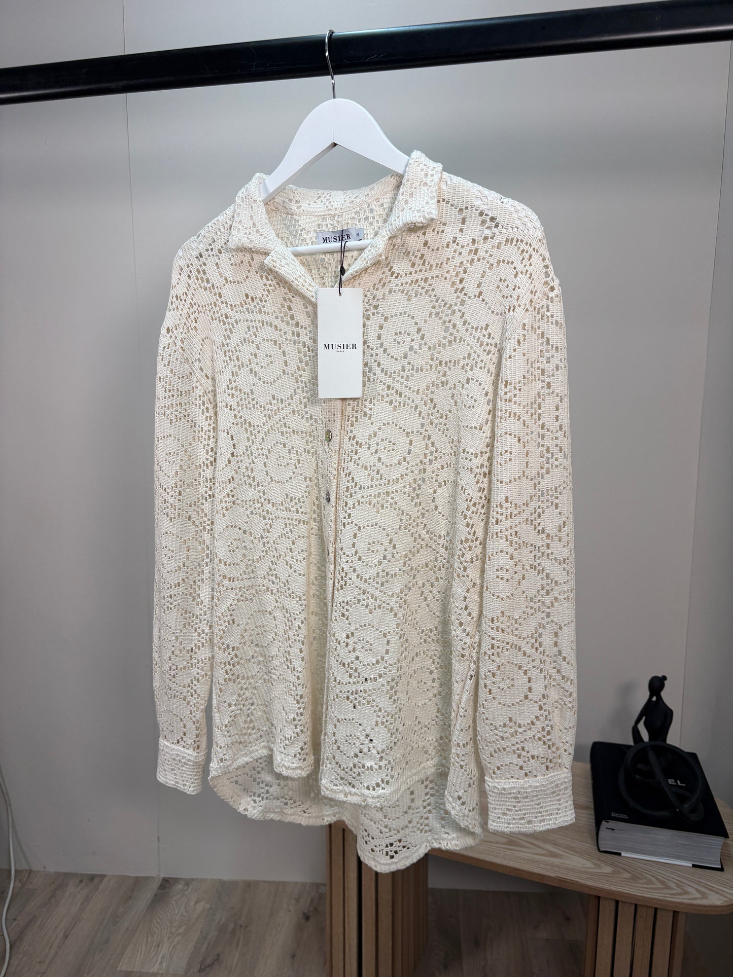 Muster Cream Embroidery Shirt - New In Tags 36/small