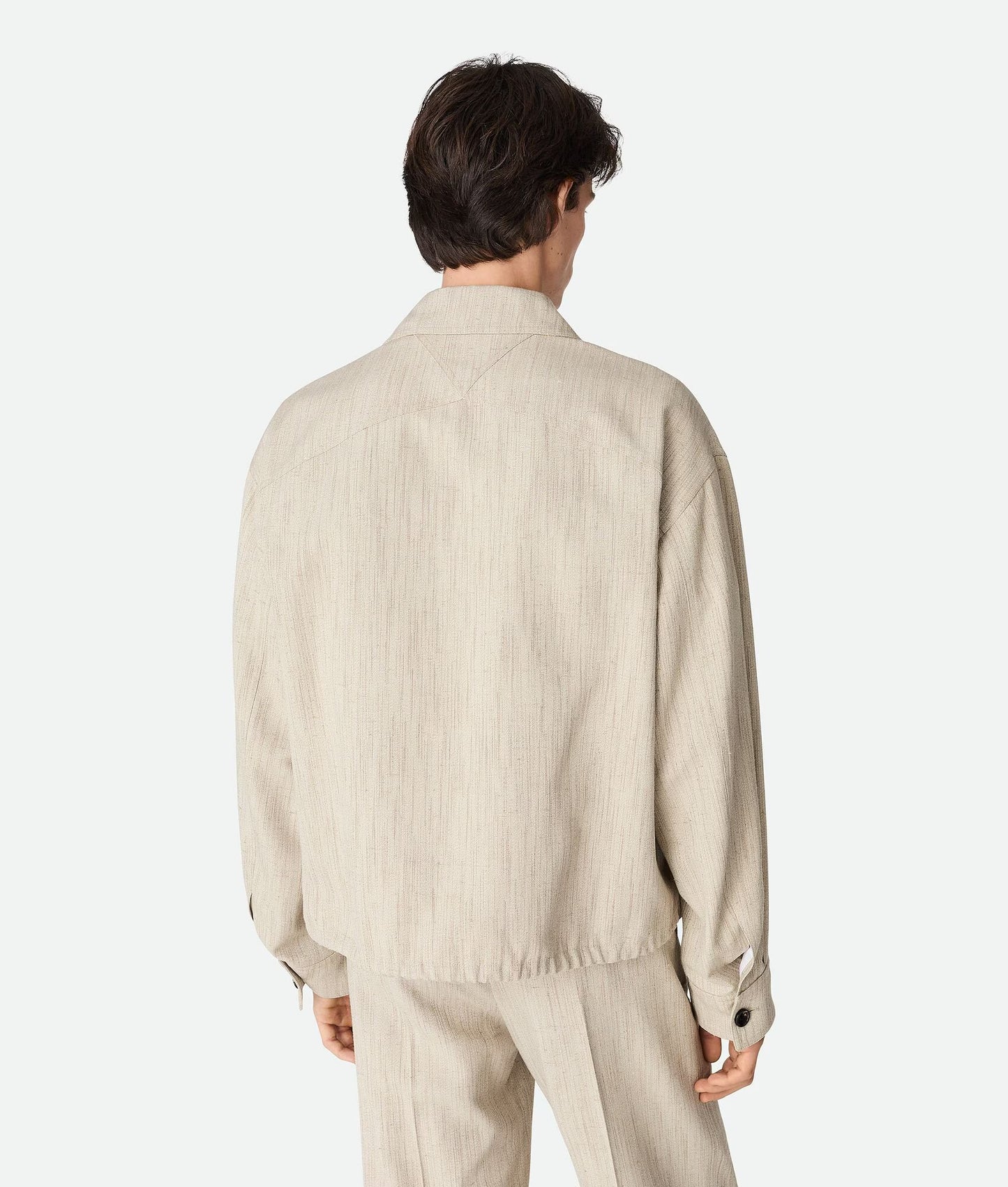 Bottega Veneta Mens Woven Kimono Blouson Natural Jacket - Size 46/Small