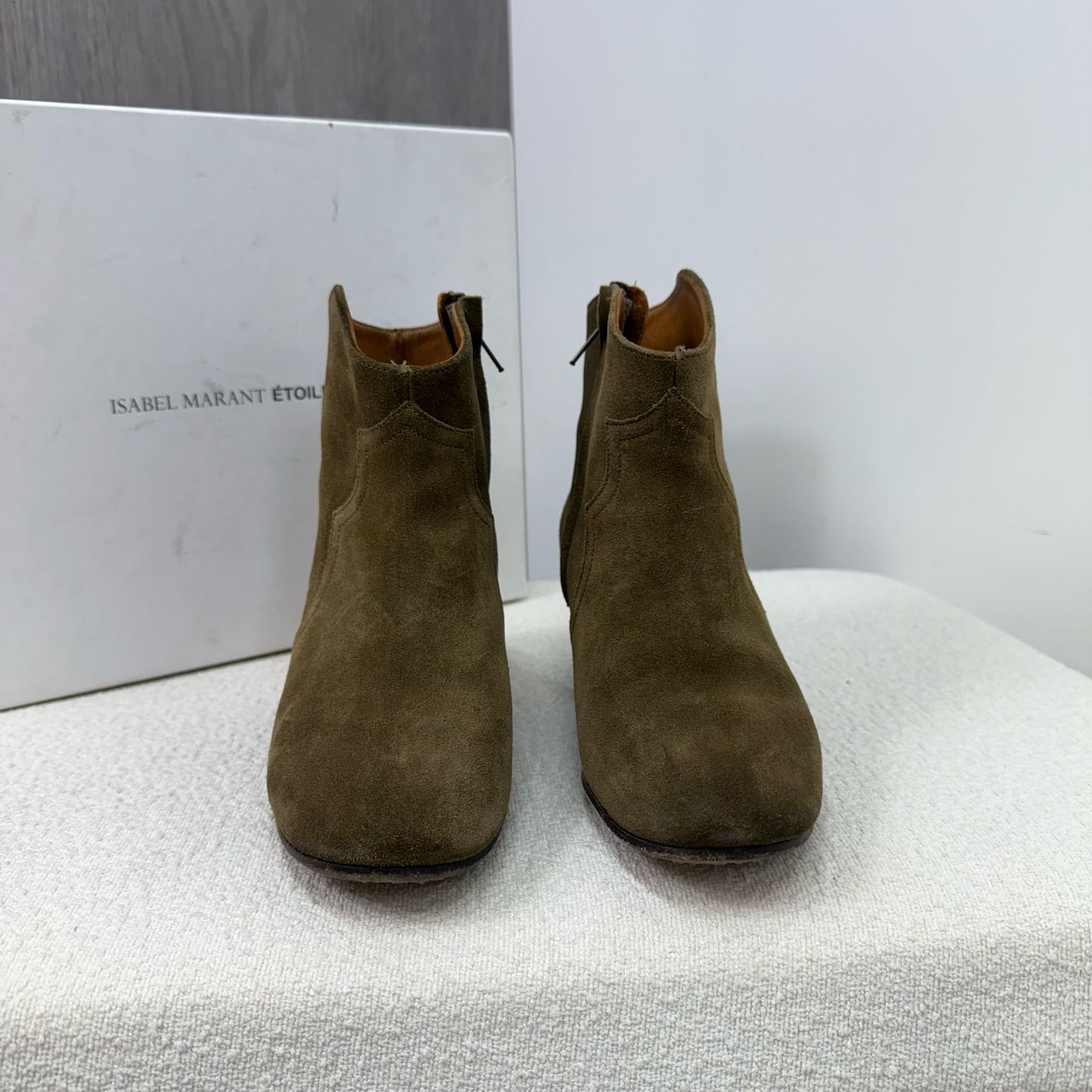 Isabel Marant Velvet Boots Brown Cowboy Boots - UK 2