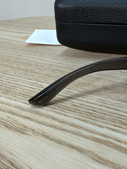 Balenciaga Black White Logo Thin Mono Sunglasses - One Size