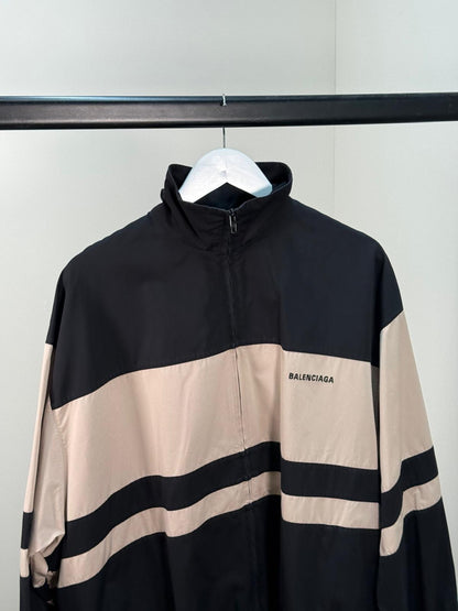 Balenciaga Black Nude Bomber Track Windbreaker Jacket - size 44-L