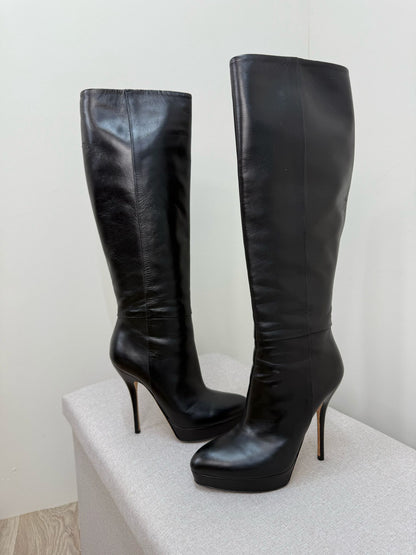 Gucci Black Leather Knee High Boot's - UK 4.5