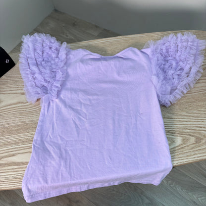 Kids Angel Face Purple Ruffle Top – Age 6-7