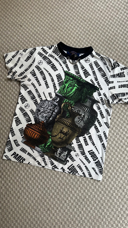 Louis Vuitton White Fornasetti Slanted Signature Vase T-Shirt-XS